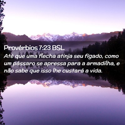 Picture 02 - Provérbios 7:23 BSL - Até que uma flecha atinja seu fígado, como um - Bible Verse Picture