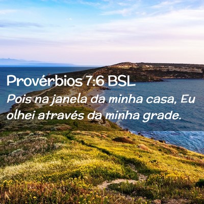 Picture 02 - Provérbios 7:6 BSL - Pois na janela da minha casa, Eu olhei através - Bible Verse Picture