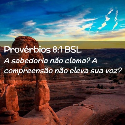 Picture 02 - Provérbios 8:1 BSL - A sabedoria não clama? A compreensão não eleva - Bible Verse Picture