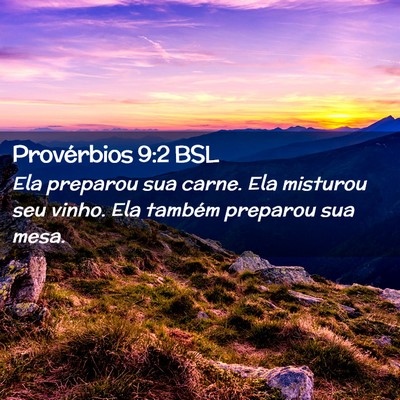 Picture 02 - Provérbios 9:2 BSL - Ela preparou sua carne. Ela misturou seu vinho. - Bible Verse Picture