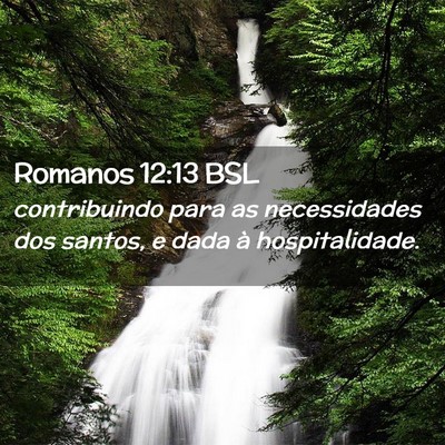 Picture 02 - Romanos 12:13 BSL - contribuindo para as necessidades dos santos, e - Bible Verse Picture