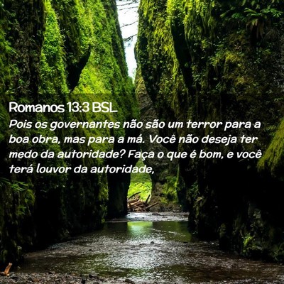 Picture 02 - Romanos 13:3 BSL - Pois os governantes não são um terror para a - Bible Verse Picture