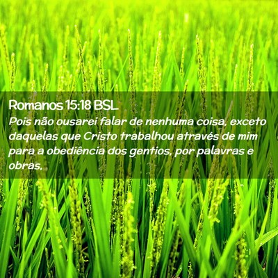 Picture 02 - Romanos 15:18 BSL - Pois não ousarei falar de nenhuma coisa, exceto - Bible Verse Picture