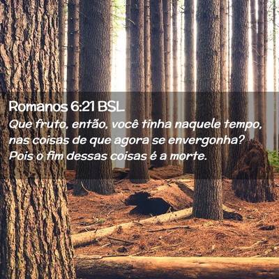 Picture 02 - Romanos 6:21 BSL - Que fruto, então, você tinha naquele tempo, nas - Bible Verse Picture