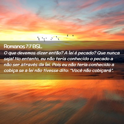 Picture 02 - Romanos 7:7 BSL - O que devemos dizer então? A lei é pecado? Que - Bible Verse Picture