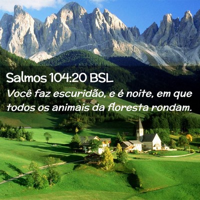 Picture 02 - Salmos 104:20 BSL - Você faz escuridão, e é noite, em que todos os - Bible Verse Picture