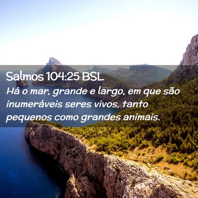 Picture 02 - Salmos 104:25 BSL - Há o mar, grande e largo, em que são - Bible Verse Picture