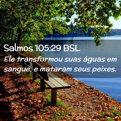 Picture 02 - Salmos 105:29 BSL - Ele transformou suas águas em sangue, e mataram - Bible Verse Picture