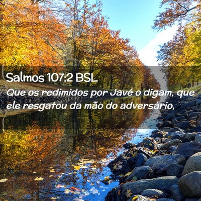 Picture 02 - Salmos 107:2 BSL - Que os redimidos por Javé o digam, que ele - Bible Verse Picture
