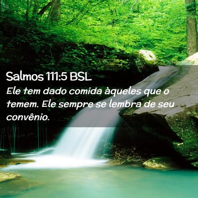 Picture 02 - Salmos 111:5 BSL - Ele tem dado comida àqueles que o temem. Ele - Bible Verse Picture