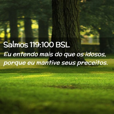 Picture 02 - Salmos 119:100 BSL - Eu entendo mais do que os idosos, porque eu - Bible Verse Picture