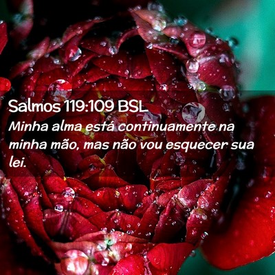 Picture 02 - Salmos 119:109 BSL - Minha alma está continuamente na minha mão, mas - Bible Verse Picture