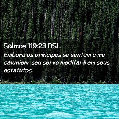 Picture 02 - Salmos 119:23 BSL - Embora os príncipes se sentem e me caluniem, seu - Bible Verse Picture