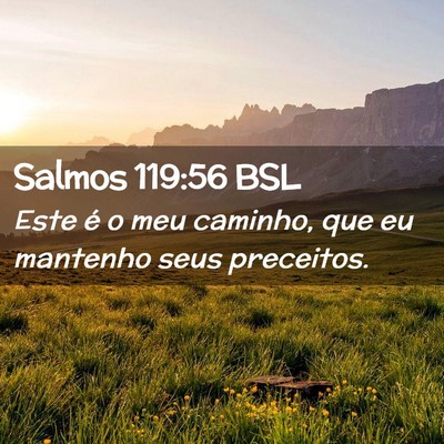 Picture 02 - Salmos 119:56 BSL - Este é o meu caminho, que eu mantenho seus - Bible Verse Picture