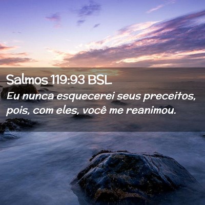 Picture 02 - Salmos 119:93 BSL - Eu nunca esquecerei seus preceitos, pois, com - Bible Verse Picture