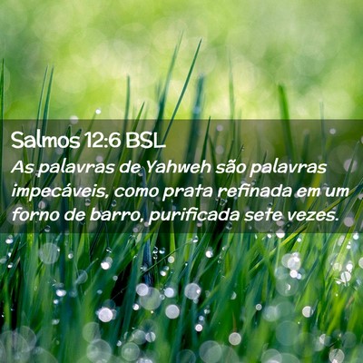 Picture 02 - Salmos 12:6 BSL - As palavras de Yahweh são palavras impecáveis, - Bible Verse Picture