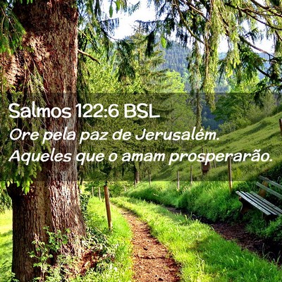 Picture 02 - Salmos 122:6 BSL - Ore pela paz de Jerusalém. Aqueles que o amam - Bible Verse Picture