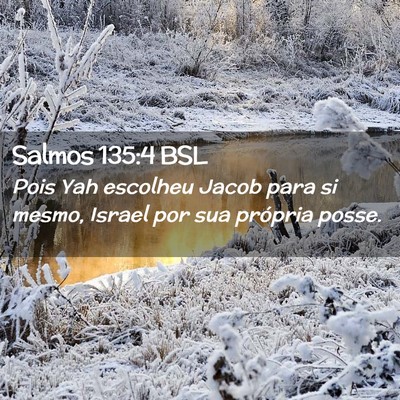 Picture 02 - Salmos 135:4 BSL - Pois Yah escolheu Jacob para si mesmo, Israel por - Bible Verse Picture