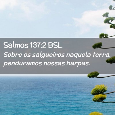 Picture 02 - Salmos 137:2 BSL - Sobre os salgueiros naquela terra, penduramos - Bible Verse Picture