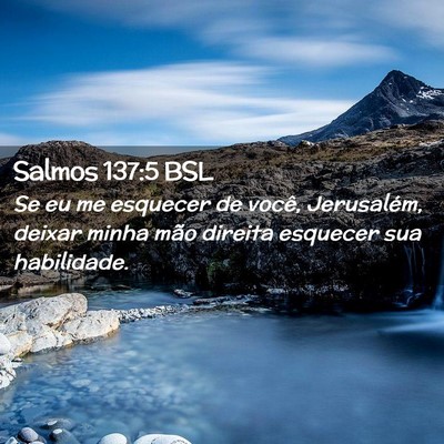 Picture 02 - Salmos 137:5 BSL - Se eu me esquecer de você, Jerusalém, deixar - Bible Verse Picture
