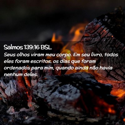 Picture 02 - Salmos 139:16 BSL - Seus olhos viram meu corpo. Em seu livro, todos - Bible Verse Picture