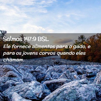 Picture 02 - Salmos 147:9 BSL - Ele fornece alimentos para o gado, e para os - Bible Verse Picture