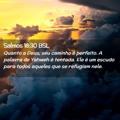 Picture 02 - Salmos 18:30 BSL - Quanto a Deus, seu caminho é perfeito. A palavra - Bible Verse Picture