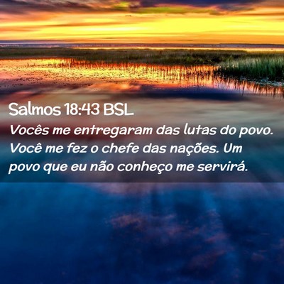 Picture 02 - Salmos 18:43 BSL - Vocês me entregaram das lutas do povo. Você me - Bible Verse Picture