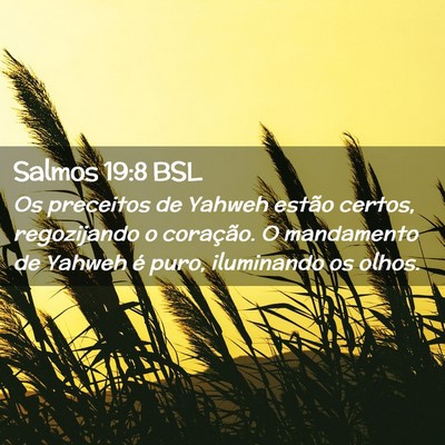 Picture 02 - Salmos 19:8 BSL - Os preceitos de Yahweh estão certos, regozijando - Bible Verse Picture