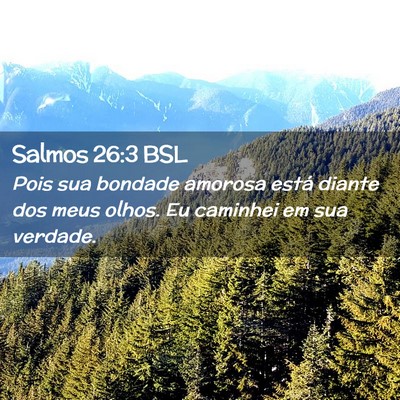 Picture 02 - Salmos 26:3 BSL - Pois sua bondade amorosa está diante dos meus - Bible Verse Picture