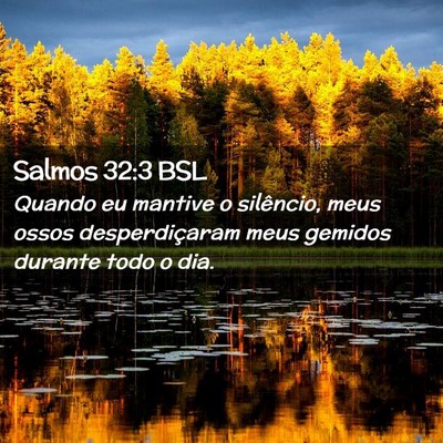 Picture 02 - Salmos 32:3 BSL - Quando eu mantive o silêncio, meus ossos - Bible Verse Picture