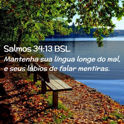 Picture 02 - Salmos 34:13 BSL - Mantenha sua língua longe do mal, e seus lábios - Bible Verse Picture