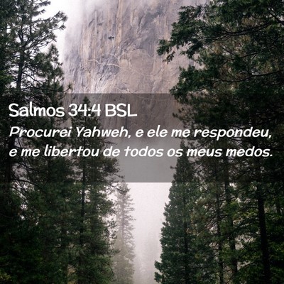 Picture 02 - Salmos 34:4 BSL - Procurei Yahweh, e ele me respondeu, e me - Bible Verse Picture