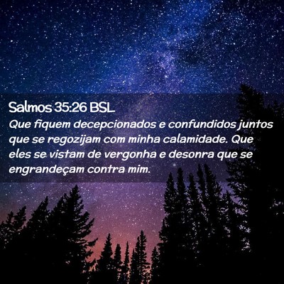 Picture 02 - Salmos 35:26 BSL - Que fiquem decepcionados e confundidos juntos que - Bible Verse Picture