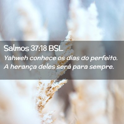 Picture 02 - Salmos 37:18 BSL - Yahweh conhece os dias do perfeito. A herança - Bible Verse Picture