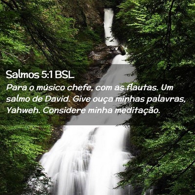 Picture 02 - Salmos 5:1 BSL - Para o músico chefe, com as flautas. Um salmo de - Bible Verse Picture