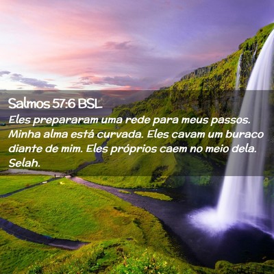 Picture 02 - Salmos 57:6 BSL - Eles prepararam uma rede para meus passos. Minha - Bible Verse Picture