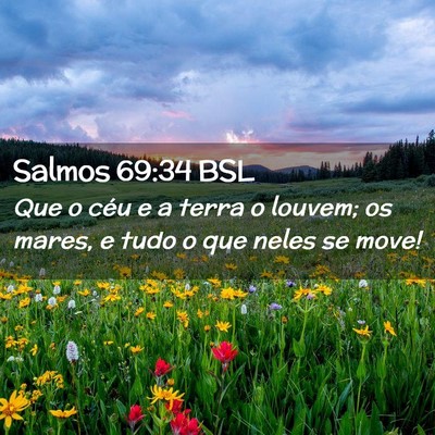 Picture 02 - Salmos 69:34 BSL - Que o céu e a terra o louvem; os mares, e tudo o - Bible Verse Picture