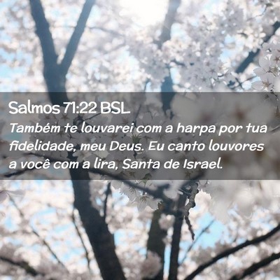 Picture 02 - Salmos 71:22 BSL - Também te louvarei com a harpa por tua - Bible Verse Picture