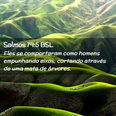Picture 02 - Salmos 74:5 BSL - Eles se comportaram como homens empunhando eixos, - Bible Verse Picture