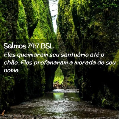 Picture 02 - Salmos 74:7 BSL - Eles queimaram seu santuário até o chão. Eles - Bible Verse Picture