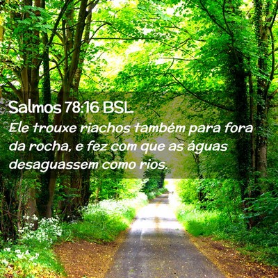 Picture 02 - Salmos 78:16 BSL - Ele trouxe riachos também para fora da rocha, e - Bible Verse Picture