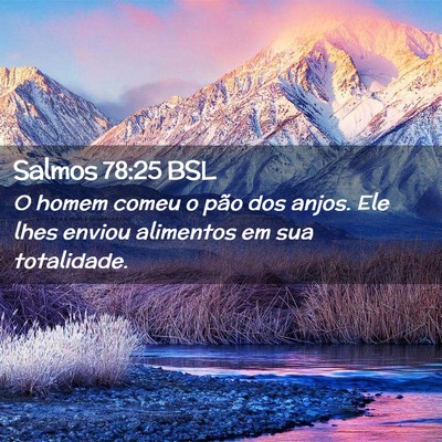 Picture 02 - Salmos 78:25 BSL - O homem comeu o pão dos anjos. Ele lhes enviou - Bible Verse Picture