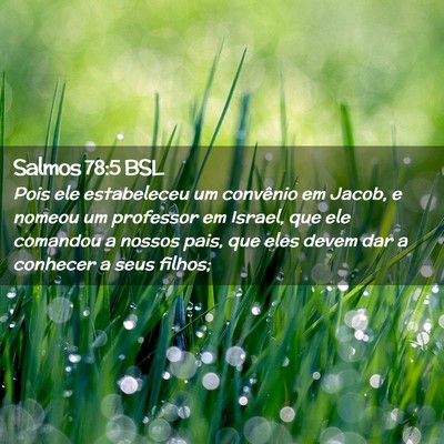 Picture 02 - Salmos 78:5 BSL - Pois ele estabeleceu um convênio em Jacob, e - Bible Verse Picture