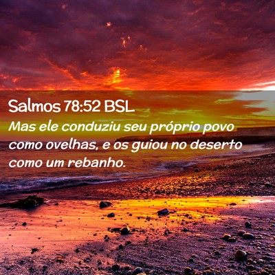 Picture 02 - Salmos 78:52 BSL - Mas ele conduziu seu próprio povo como ovelhas, - Bible Verse Picture