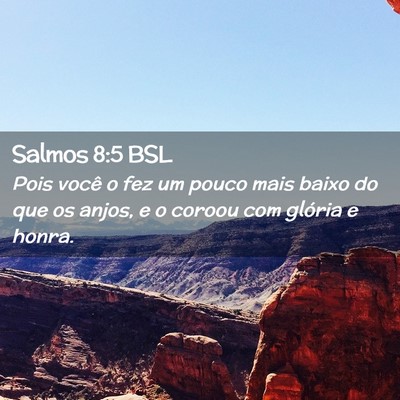 Picture 02 - Salmos 8:5 BSL - Pois você o fez um pouco mais baixo do que os - Bible Verse Picture