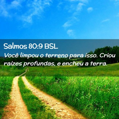 Picture 02 - Salmos 80:9 BSL - Você limpou o terreno para isso. Criou raízes - Bible Verse Picture