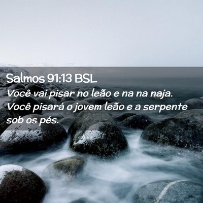 Picture 02 - Salmos 91:13 BSL - Você vai pisar no leão e na na naja. Você - Bible Verse Picture