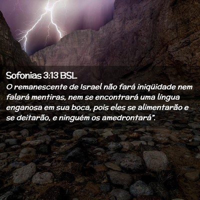 Picture 02 - Sofonias 3:13 BSL - O remanescente de Israel não fará iniqüidade - Bible Verse Picture