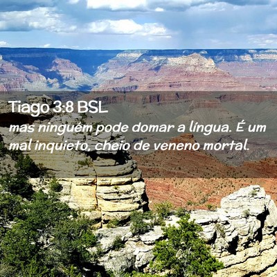 Picture 02 - Tiago 3:8 BSL - mas ninguém pode domar a língua. É um mal - Bible Verse Picture